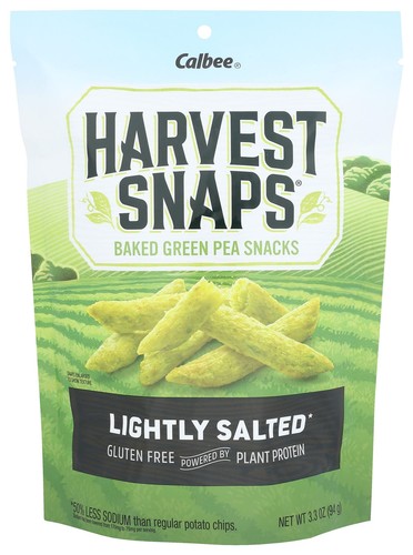 Calbee, Harvest Snaps Green Pea Snack Crisps Lightly Salted, 3.3 Ounce - 第 1/8 張圖片