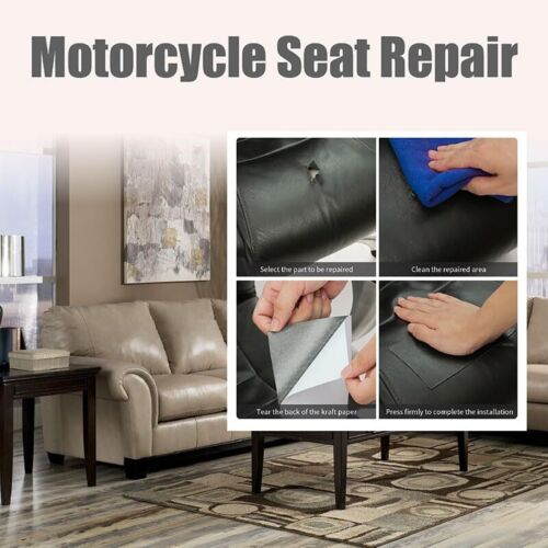 Selbstklebend Ölwachsmaterial Leder Reparatur Autositzen Sofamöbeln Weiß DE - Bild 3 von 6