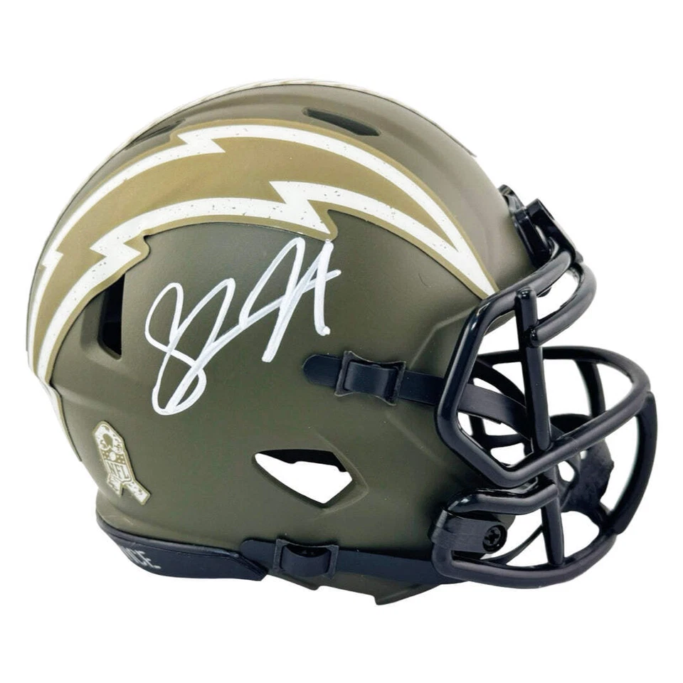 Shawne Merriman Signed Los Angeles Chargers Salute to Service Mini Football Helm - Image 3 of 4