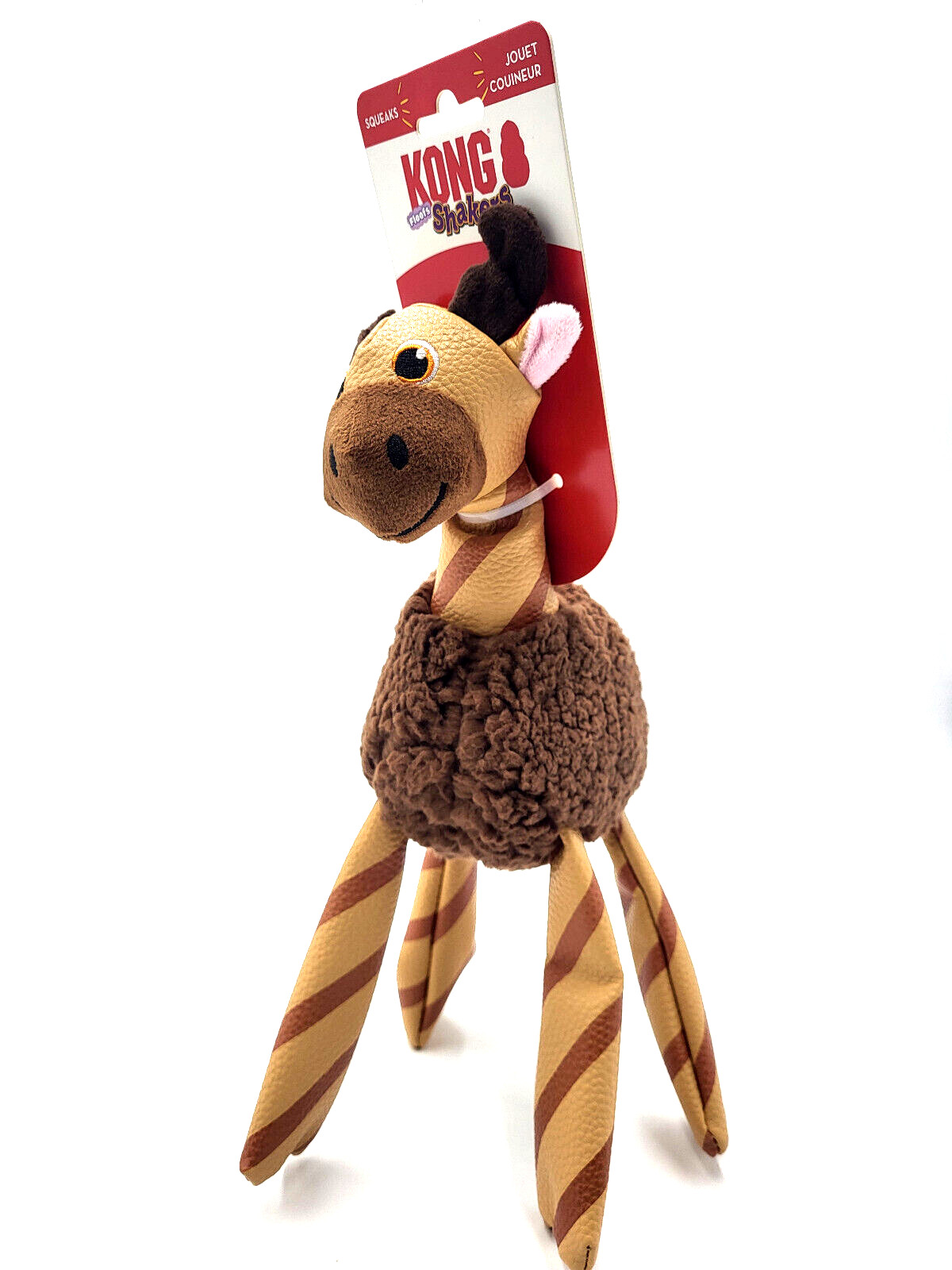 KONG Shakers Floofs Moose Medium Squeaky Crinkley Plush Dog Toy 12"