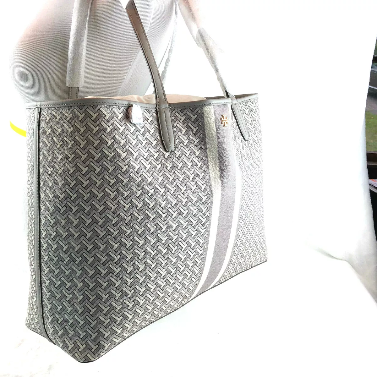 Tory Burch Gemini Link Large Tote French Gray Gemini Link Bias