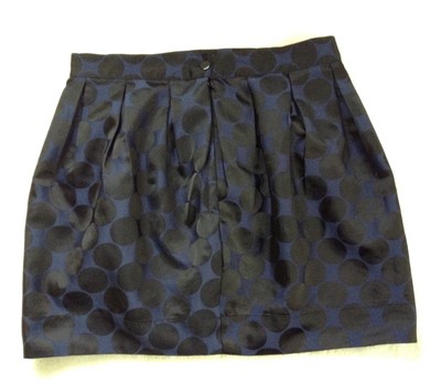 Forever 21 Womens  Juniors Size Large Navy Blue Polka Dot Skirt for Sale Online