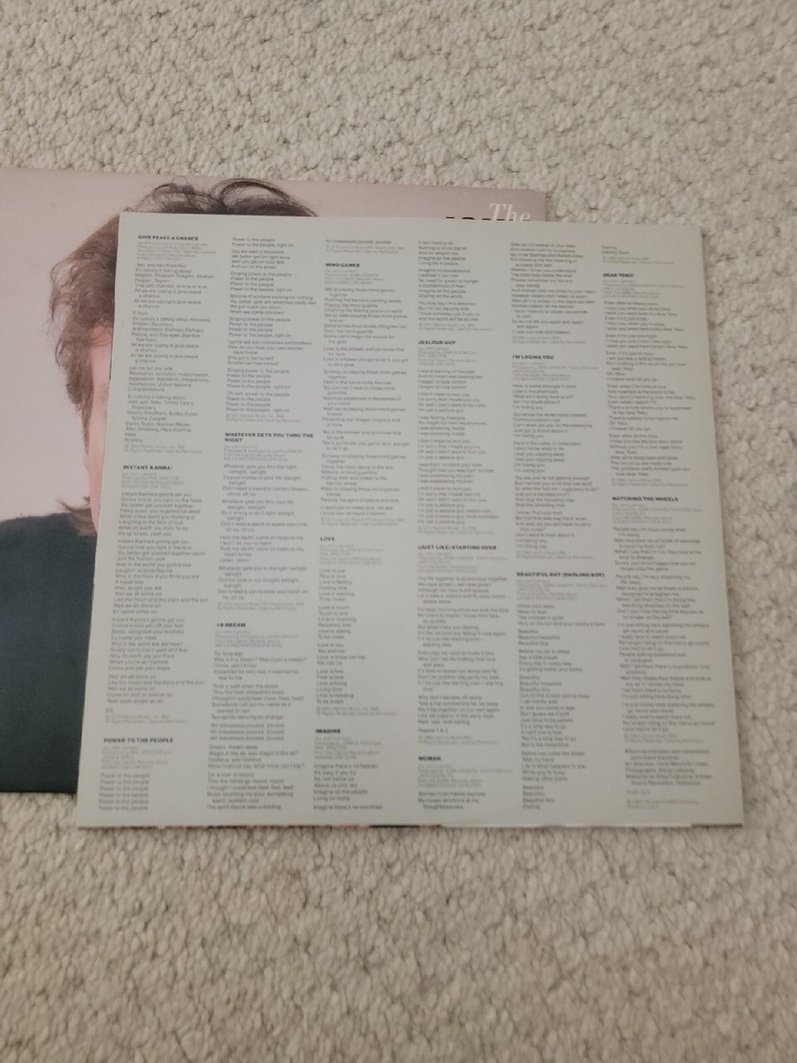 The John Lennon Collection First Pressing LP 1982 w/Lyrics