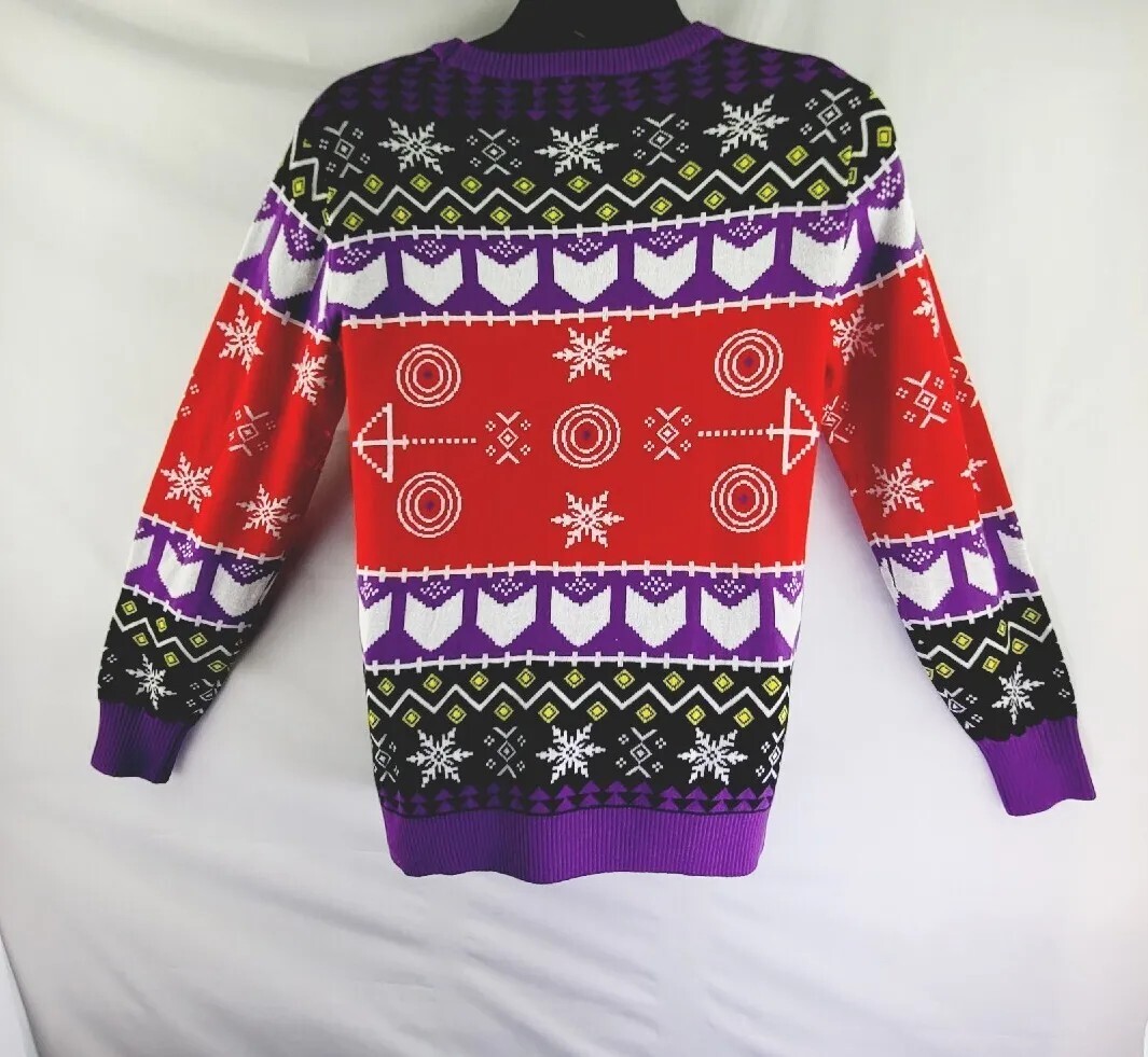 Disney Marvel Studios Hawkeye Ugly Christmas Sweater Size Small Holiday  Purple | eBay