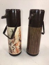 Lot Vintage 1977- Aladdin Pump a Drink- Quart Sized Insulated Thermos Dispenser
