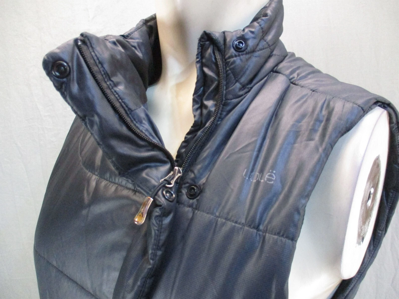 lole fitted full zip stand collar snap insulated jacket