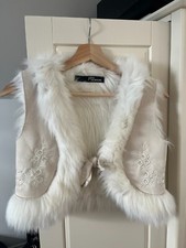 Jane Norman Women Size 10, White/off-white Faux Fur Gilet, Only Worn A Few Times