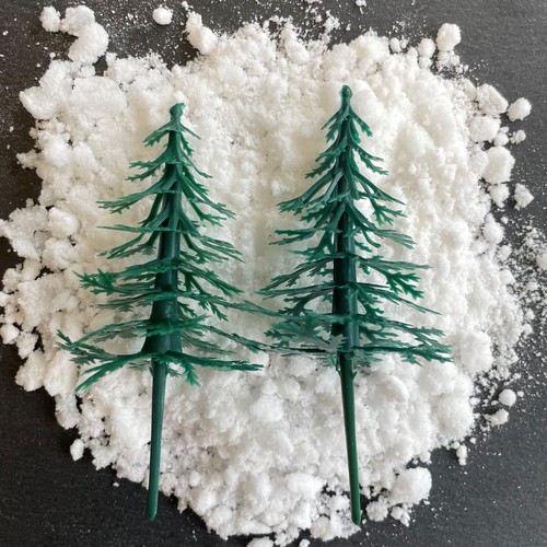 Christmas Tree Cake Topper Set pack of 12 Yule Log Cupcake Fir Forest Decoration - Picture 2 of 7