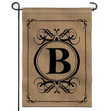 Monogram Letter A to Z Garden Flag, Family Last Name Initial Yard Flags 12.5x18