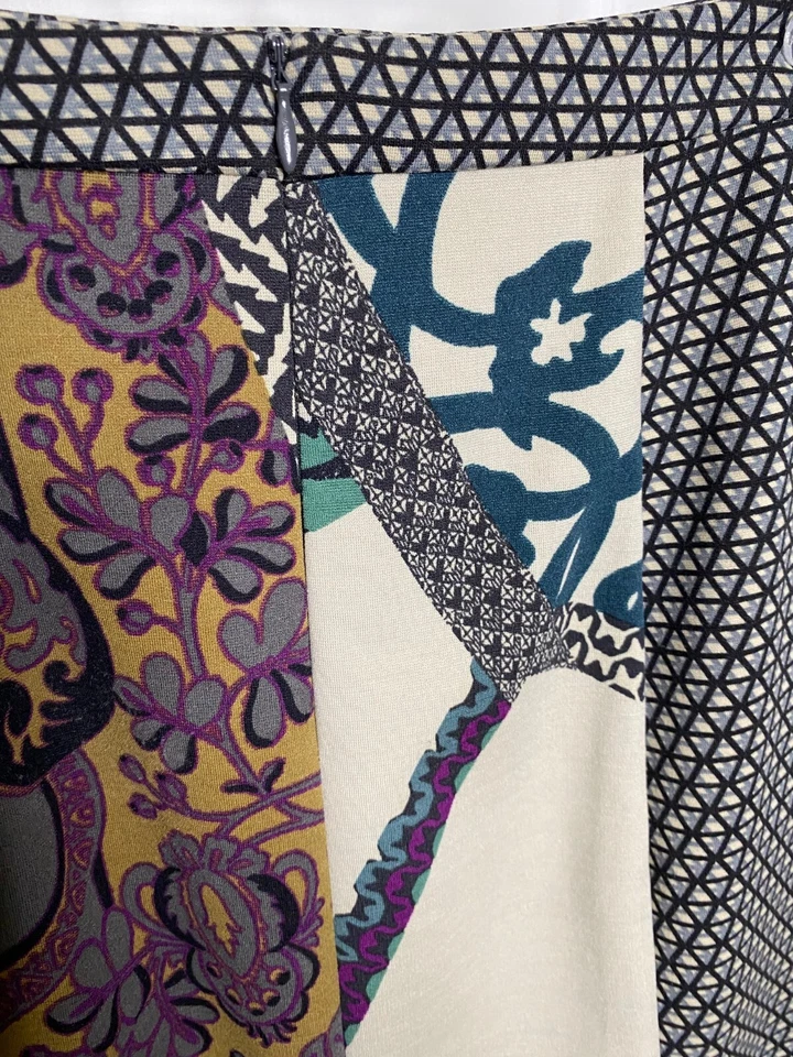 Falda lápiz ETRO estampado de bufanda bloques de colores lana elástica punto 44IT = 8 US = M Foto 4 de 4