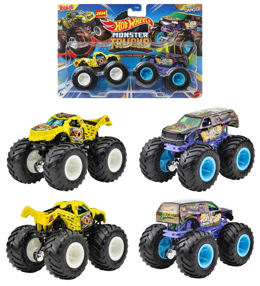 【未開封】Hot Wheels MONSTER TRUCKS まとめ売り Hot Wheels Monster Trucks 1:64 / x2 Car Sets x8 in box mini