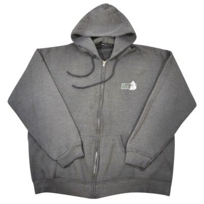 Vintage Hip-O Records Rap Hip Hop Gray 90s Zip Sweatshirt Size Large