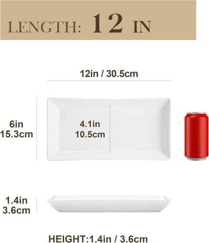Ceramic Serving Platters Set of 4 - Durable, Elegant Trays for All Occasions - Picture 4 of 10