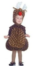 Toddler Reindeer Rudolph Halloween Costume 18/24 mths Christmas Plush Vest, Hood