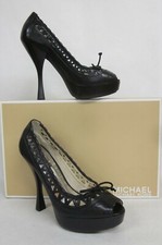 Michael Kors Naples Black Platform Open Toe Pump