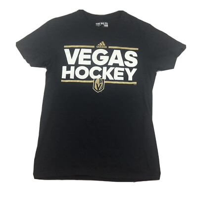Adidas Vegas Hockey Graphic T Shirt Mens Small Black Cotton