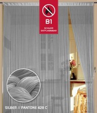 Thread Curtain 150cm x 500cm W x H Colour Silver in W1 Flame Retardant