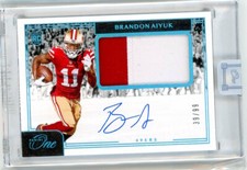 2020 Panini One Football Blue Rookie Patch Autograph #17 Brandon Aiyuk #39/99
