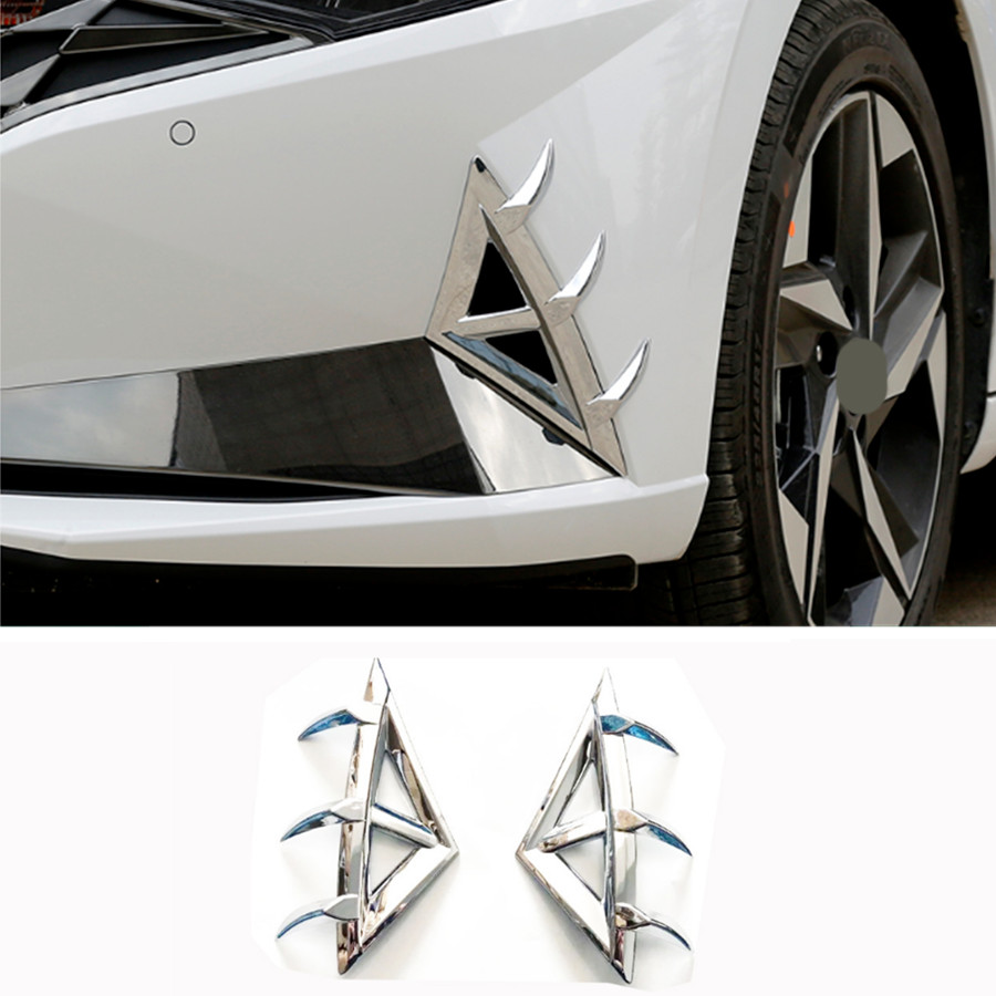 Exterior Fog Light Lamp Strip Trim 2* For Hyundai Elantra 21-2023 Chrome Silver