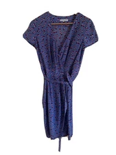 Paul and Joe Sister Blue Floral Wrap Dress Size 38, Knee Length, Tulip shape