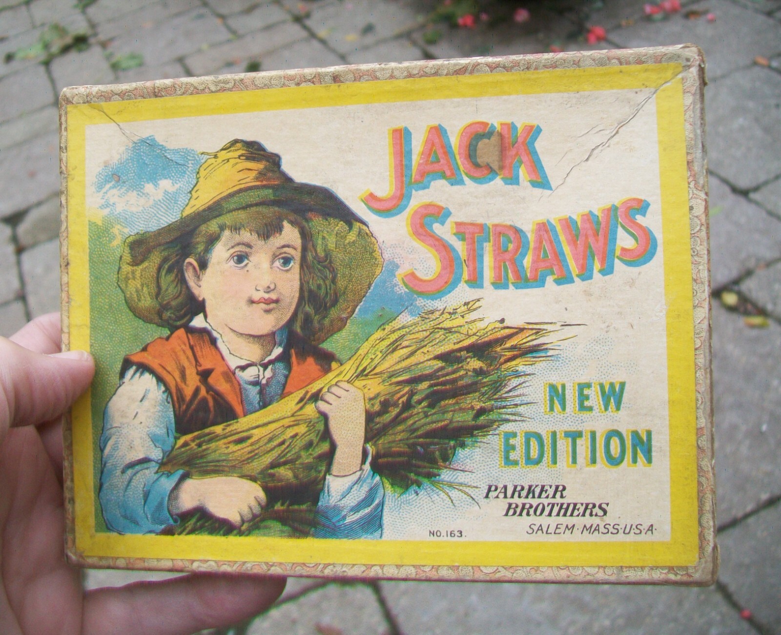 Vintage Jack Straws Game Box from Parker Brothers Salem, Ma Box only