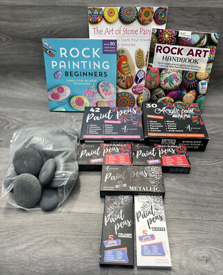 Artistro Stone Rock Painting Malstifte Acryl Marker Metallics Black Books