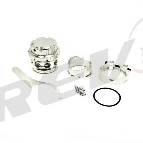 SILVER REV9 UNIVERSAL 50MM TURBO BLOW OFF VALVE BOV V BAND W/ FLANGE T3