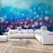 VINYL FOTOTAPETE Tapete Wandbilder XXL Blumen Pusteblumen Gemalt 1820