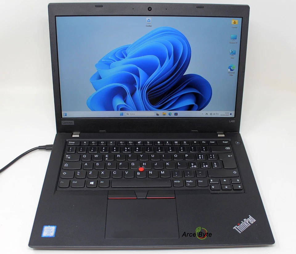NOTEBOOK LENOVO THINKPAD L480 14" CORE i5 SSD 128 GB RAM 4GB W11 PRO NO BATTERIA - Immagine 2 di 4
