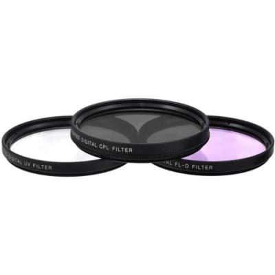 72mm 3 Piece Multi-Coated HD Digital Lens Glass Protector Filter Kit UV CPL FLD