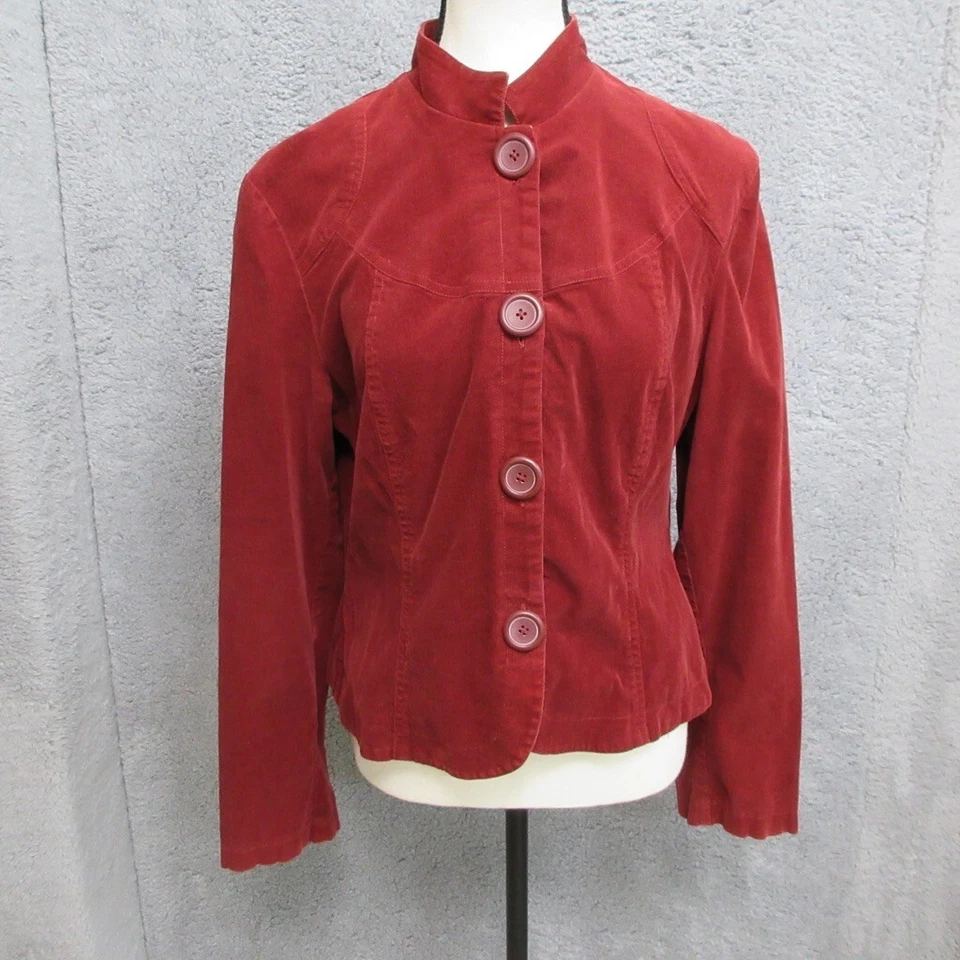 Chaqueta Blazer Zinc Mujer L Roja Pana Y2K Academia De Colección Años 90 Otoño Estética Foto 4 de 4