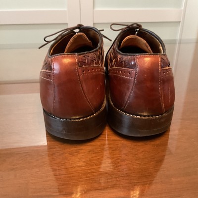Allen Edmonds Crandon Brown Cap Toe/Weave Oxfords USA Mens 