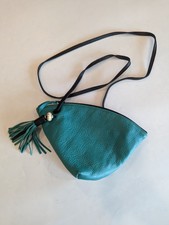 Native American Leather Turquoise Vintage 80s Crossbody Tassel Bag