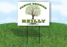 REILLY FAMILY REUNION GR TREE 18 in x24 in Yard Sign Road Sign with Stand