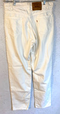 Levis 550 Jeans Mens 34 x 34 White Denim Orange Tab Relaxed Fit Vintage USA made