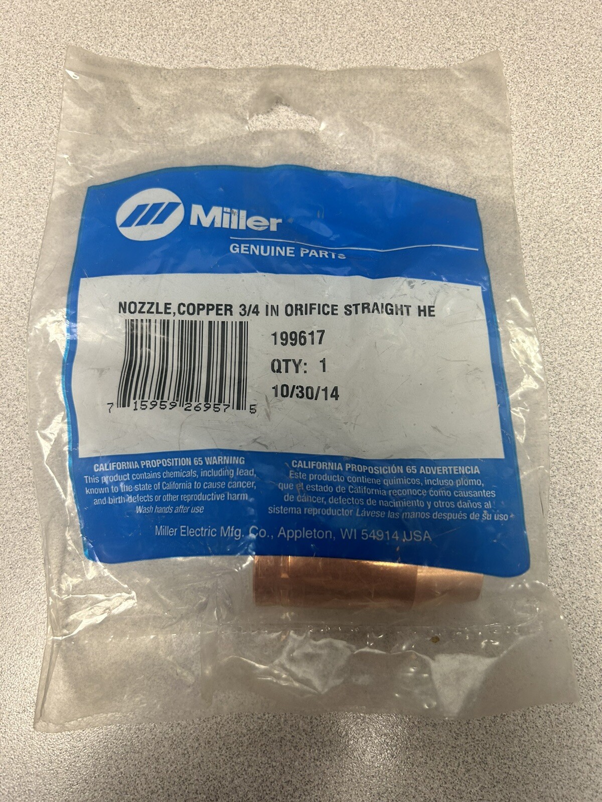 MILLER ELECTRIC M-Series Welding Nozzle 169724