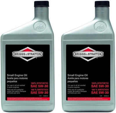Pack of (2) Genuine Briggs and Stratton 100074 1-Quart 5W-30 Synthetic Oil