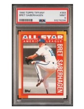 1990 Topps Tiffany #393, Bret Saberhagen Kansas City Royals PSA 9 MT LOW POP!
