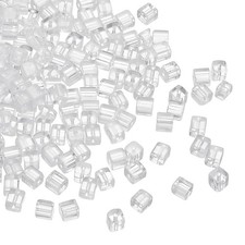 200 Pcs Crystal Cube Beads, 7mm Faceted Square Spacer Beads, White