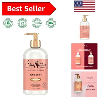 Coconut & Hibiscus Curl & Shine Conditioner 13 oz for Healthy, Hydrated Curls