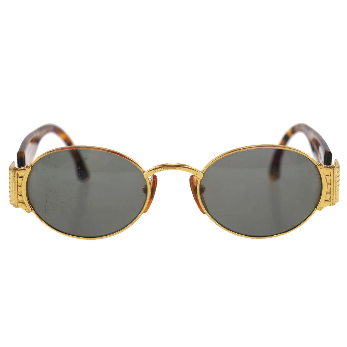 FENDI Sunglasses Vintage 80\'s Oval FS 264 60-15-140 Gold Brown Designer Frames Fendi FS 294 046 – Vintage Frames Company main image 2