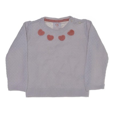 C&A, Strickpullover, Größe: 80, Beige, Baumwolle, Musterstrick, Mädchen #OfI