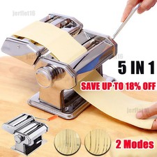 Heavy Duty 5 In 1 Manual Adjustable Pasta Maker Machine Roller Stainless Steel