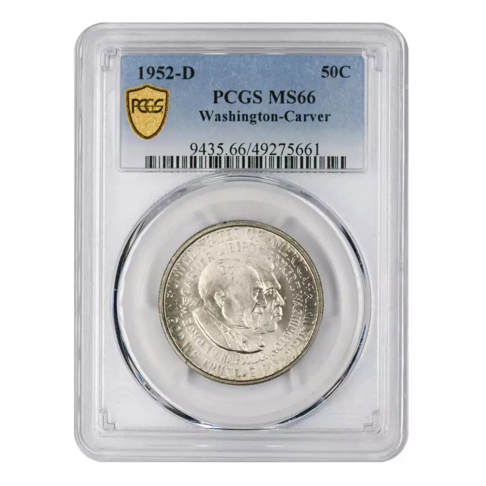 1952-D Washington-Carver Commemorative Silver Half Dollar PCGS MS66 - Image 3 of 4
