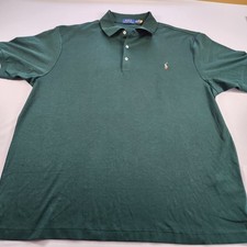 Ralph Lauren Green Soft Cotton Men 2XB Big Short Sleeve Flesh Pony Polo Shirt