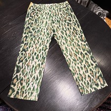 CHRISTIAN DIOR Leopard Print Cropped Pants Size US4 Italian 40 New