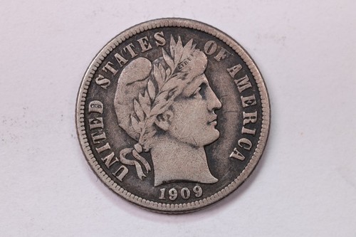 1909-D 10 Cent., Barber Silver Dime., Very Fine Coin., Store #1701 - Picture 1 of 2