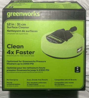 #ad Greenworks 12quot; in. Surface Cleaner Pressure Cleaner Green UPC 8935314100141 $35.00