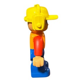 Duplo Figure Lego Ville Construction Man Male Yellow Cap Headset Orange Vest