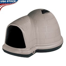 All-Weather Portable Medium Plastic Outdoor Igloo Dog House 37.5"L For